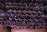 CRB2663 15.5 inches 2*3mm faceted rondelle smoky quartz beads