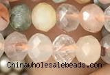 CRB2672 15.5 inches 4*6mm faceted rondelle mixed rutilated quartz beads