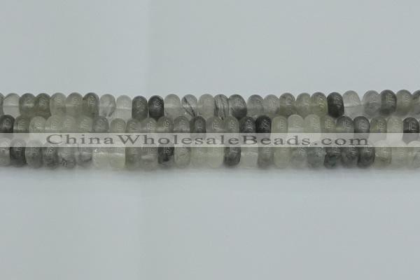 CRB2806 15.5 inches 5*8mm rondelle cloudy quartz beads wholesale