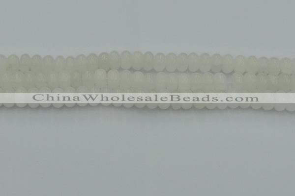 CRB2812 15.5 inches 6*10mm rondelle white jade beads wholesale