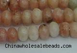 CRB2841 15.5 inches 5*8mm rondelle red plum blossom jade beads