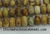 CRB2855 15.5 inches 4*6mm rondelle picture jasper beads