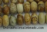 CRB2857 15.5 inches 6*10mm rondelle picture jasper beads