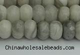 CRB2862 15.5 inches 6*10mm rondelle grey agate beads