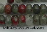 CRB2872 15.5 inches 6*10mm rondelle blood jasper beads