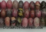 CRB2885 15.5 inches 4*6mm rondelle rhodonite beads wholesale