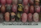CRB2886 15.5 inches 5*8mm rondelle rhodonite beads wholesale
