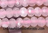 CRB3000 15.5 inches 3*4mm faceted rondelle rose quartz beads