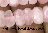 CRB3004 15.5 inches 6*10mm faceted rondelle rose quartz beads