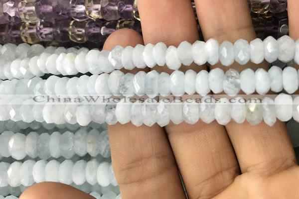 CRB3008 15.5 inches 5*8mm faceted rondelle aquamarine beads