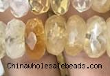 CRB3014 15.5 inches 6*12mm faceted rondelle citrine beads