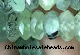 CRB3017 15.5 inches 6*12mm faceted rondelle prehnite beads