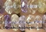 CRB3020 15.5 inches 5*9mm faceted rondelle ametrine beads