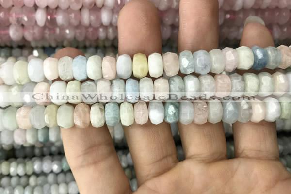 CRB3025 15.5 inches 6*9mm faceted rondelle morganite beads