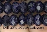 CRB3034 15.5 inches 5*8mm faceted rondelle blue goldstone beads