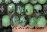 CRB3035 15.5 inches 4*6mm faceted rondelle ruby zoisite beads