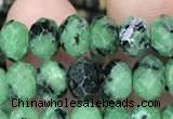 CRB3037 15.5 inches 5*8mm faceted rondelle ruby zoisite beads