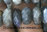 CRB3051 15.5 inches 6*12mm faceted rondelle labradorite beads