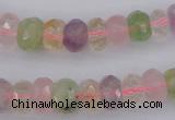 CRB306 5*8mm - 10*14mm faceted rondelle multicolor quartz beads