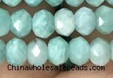 CRB3071 15.5 inches 4*6mm faceted rondelle amazonite gemstone beads