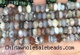 CRB3074 5*8mm - 4*9mm faceted rondelle Botswana agate beads