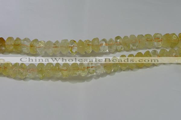 CRB308 15.5 inches 8*12mm faceted rondelle citrine gemstone beads