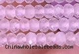 CRB3101 15.5 inches 2*3mm faceted rondelle tiny rose quartz beads