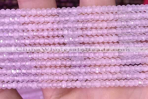 CRB3101 15.5 inches 2*3mm faceted rondelle tiny rose quartz beads