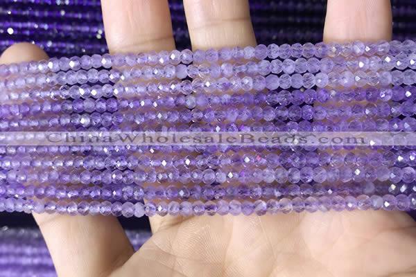 CRB3102 15.5 inches 2*3mm faceted rondelle tiny light amethyst beads