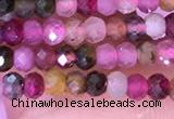 CRB3108 15.5 inches 2*3mm faceted rondelle tiny tourmaline beads