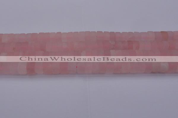 CRB311 15.5 inches 8*12mm tyre matte rose quartz beads wholesale