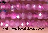 CRB3110 15.5 inches 2*3mm faceted rondelle tiny pink tourmaline beads