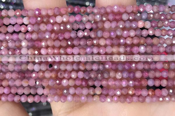 CRB3111 15.5 inches 2*3mm faceted rondelle tiny ruby gemstone beads