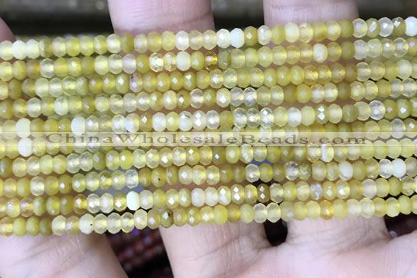 CRB3124 15.5 inches 2*3mm faceted rondelle tiny yellow opal beads