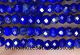 CRB3130 15.5 inches 2*3mm faceted rondelle tiny lapis lazuli beads