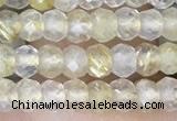 CRB3148 2.5*4mm faceted rondelle tiny golden rutilated quartz beads