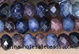 CRB3161 15.5 inches 2.5*4mm faceted rondelle tiny ruby & sapphire beads