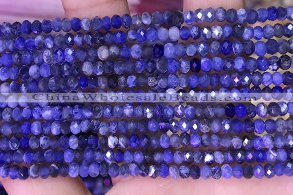 CRB3176 15.5 inches 2.5*4mm faceted rondelle tiny sodalite beads