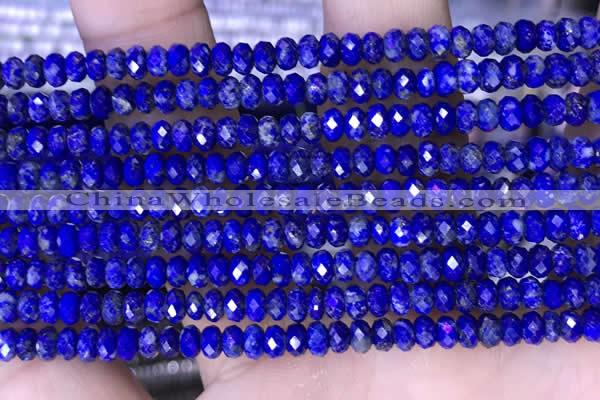 CRB3177 15.5 inches 2.5*4mm faceted rondelle tiny lapis lazuli beads