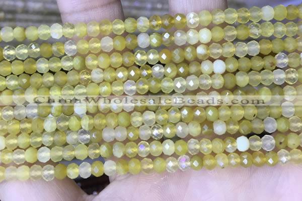 CRB3178 15.5 inches 2.5*4mm faceted rondelle tiny yellow opal beads