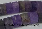 CRB318 15.5 inches 8*12mm tyre matte amethyst gemstone beads