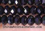 CRB3180 15.5 inches 2.5*4mm faceted rondelle tiny black spinel beads