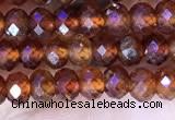 CRB3186 15.5 inches 3*5mm faceted rondelle tiny orange garnet beads