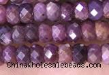 CRB3187 15.5 inches 3*5mm faceted rondelle tiny ruby gemstone beads