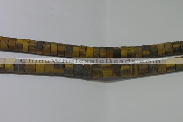 CRB326 15.5 inches 8*12mm tyre matte yellow tiger eye beads