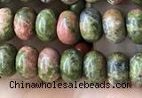 CRB4037 15.5 inches 4*6mm rondelle unakite beads wholesale