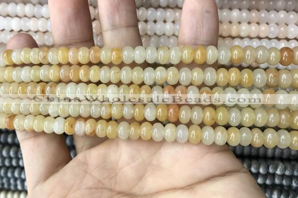 CRB4038 15.5 inches 4*6mm rondelle yellow jade beads wholesale