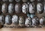 CRB4045 15.5 inches 4*6mm rondelle Chinese snowflake obsidian beads