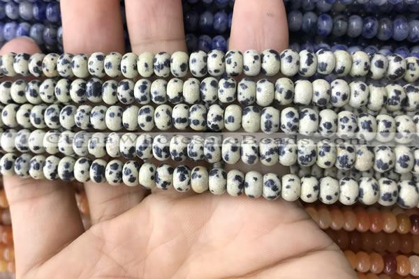 CRB4049 15.5 inches 4*6mm rondelle dalmatian jasper beads wholesale