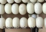 CRB4050 15.5 inches 4*6mm rondelle white fossil jasper beads wholesale
